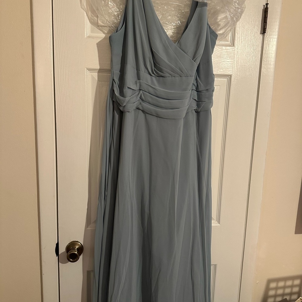 David's Bridal Soft Blue Gown